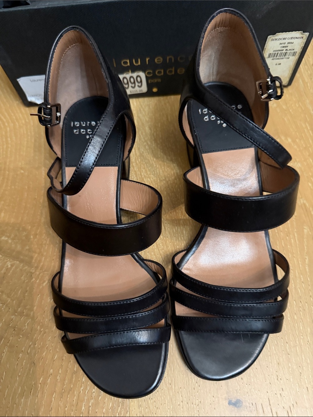 Laurence Dacade Black Multi-Strap Leather Heeled Sandals